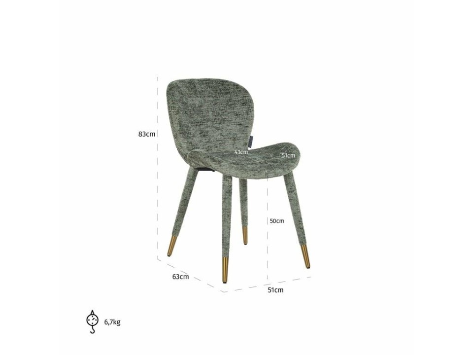 RICHMOND krzesło SARA zielone - trudnopalne - Richmond Interiors